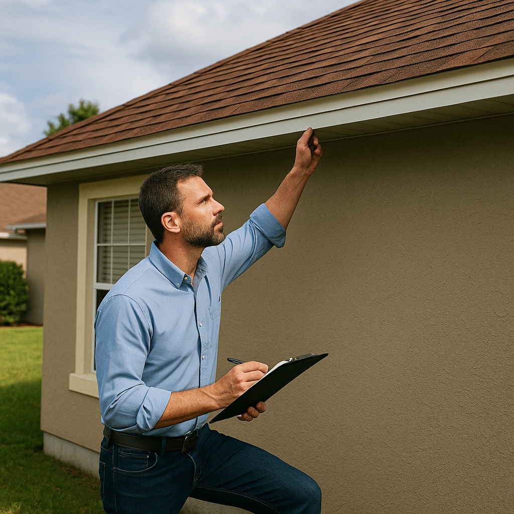 Certified home inspector performing a detailed inspection of a DeSoto, FL home.